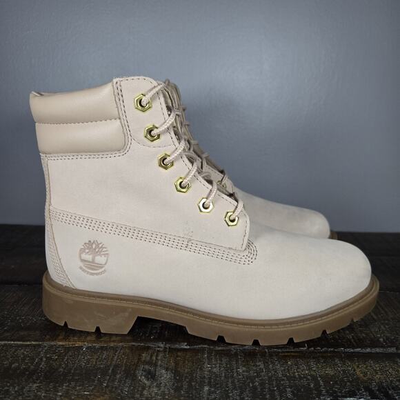 Timberland Linden Woods 6" Inch Womens Size 6.5 Leather Combat Boots Pink Brown - Picture 1 of 14